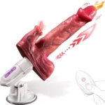 Hands-Free 8 Vibrating & Thrusting Remote Control Tongue-Licking Dildo