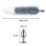 Fox Tail Butt Plug with White FB89