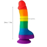 COLORFUL REALISTIC 7 INCH RAINBOW DILDO