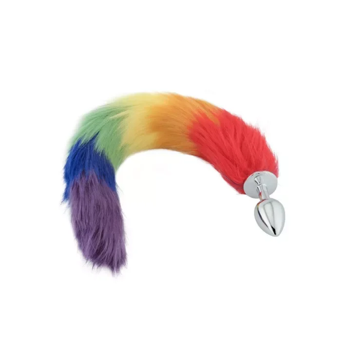 Colored Rainbow Fox Tail Plug CRF182
