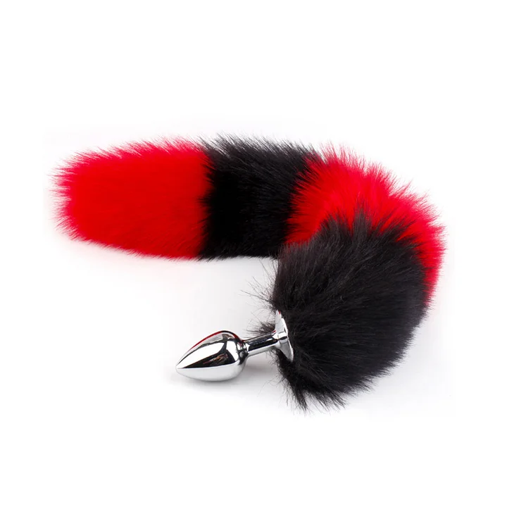 Fox Tail Butt Plug Red Black RB58902